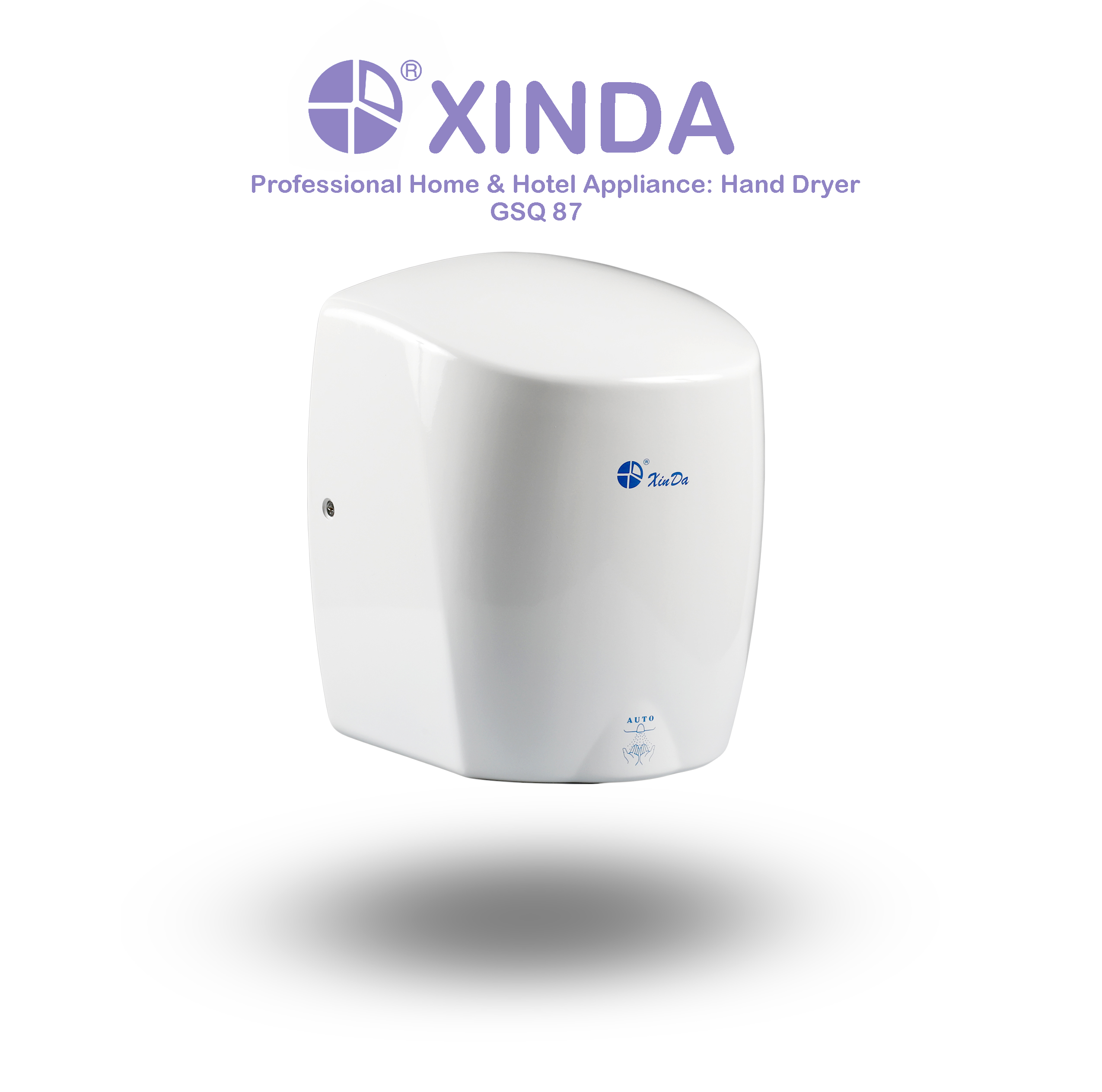 The XinDa GSQ87 White Hand Dryer 304 stainless steel Power Sensor Air Speed Hand Dryer