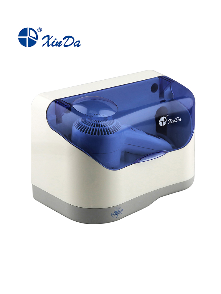 The XINDA Smart Sensor Low Noise High Quality Hair & Hand Dryer Combo MGQ 120 ABS White & Blue For Home& Hotel