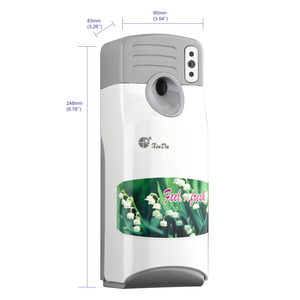 The XinDa PXQ288 Toilet motion sensor lcd battery operated automatic air freshener wall mounted Perfume Aerosol Dispenser