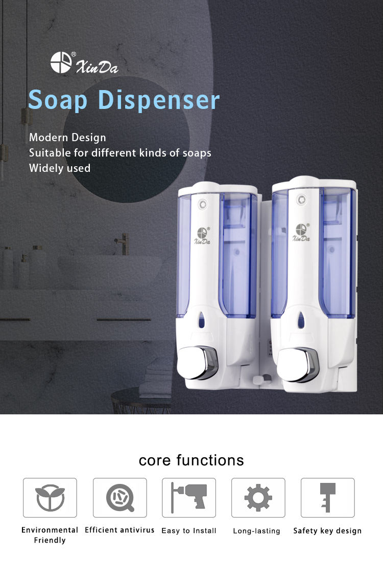 Double Wall Mounted Soap Dispenser