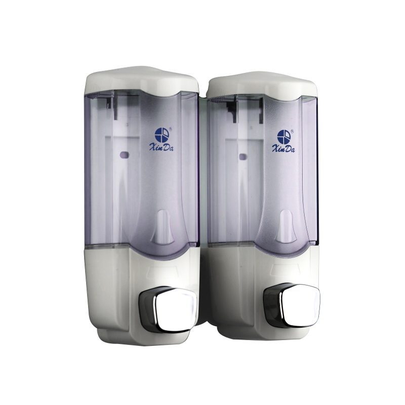 The Xinda ZYQ 37s Shampoo Soap Dispenser 370 ML X2 (Double) Push Pump Bathroom Sanitize Plastic White Wall Mounted Key-Locked