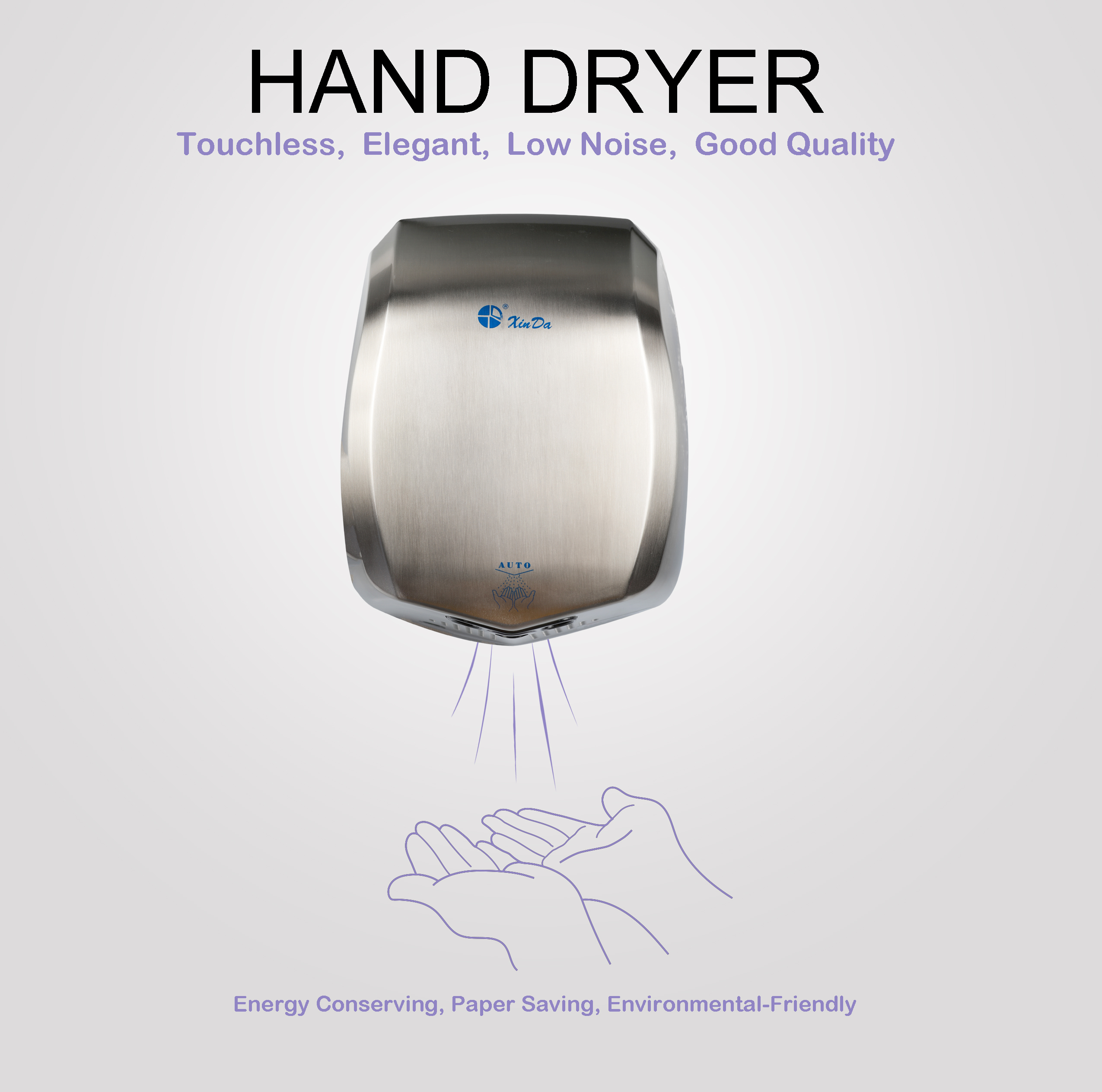 Professional Commercial Electric High Speed Automatic Cool And Warm Wind Hand Dryer