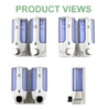The XinDa ZYQ138s Double Press Manual Soap Dispenser Wall Mounted ABS Plastic Liquid Gel Soap Dispenser