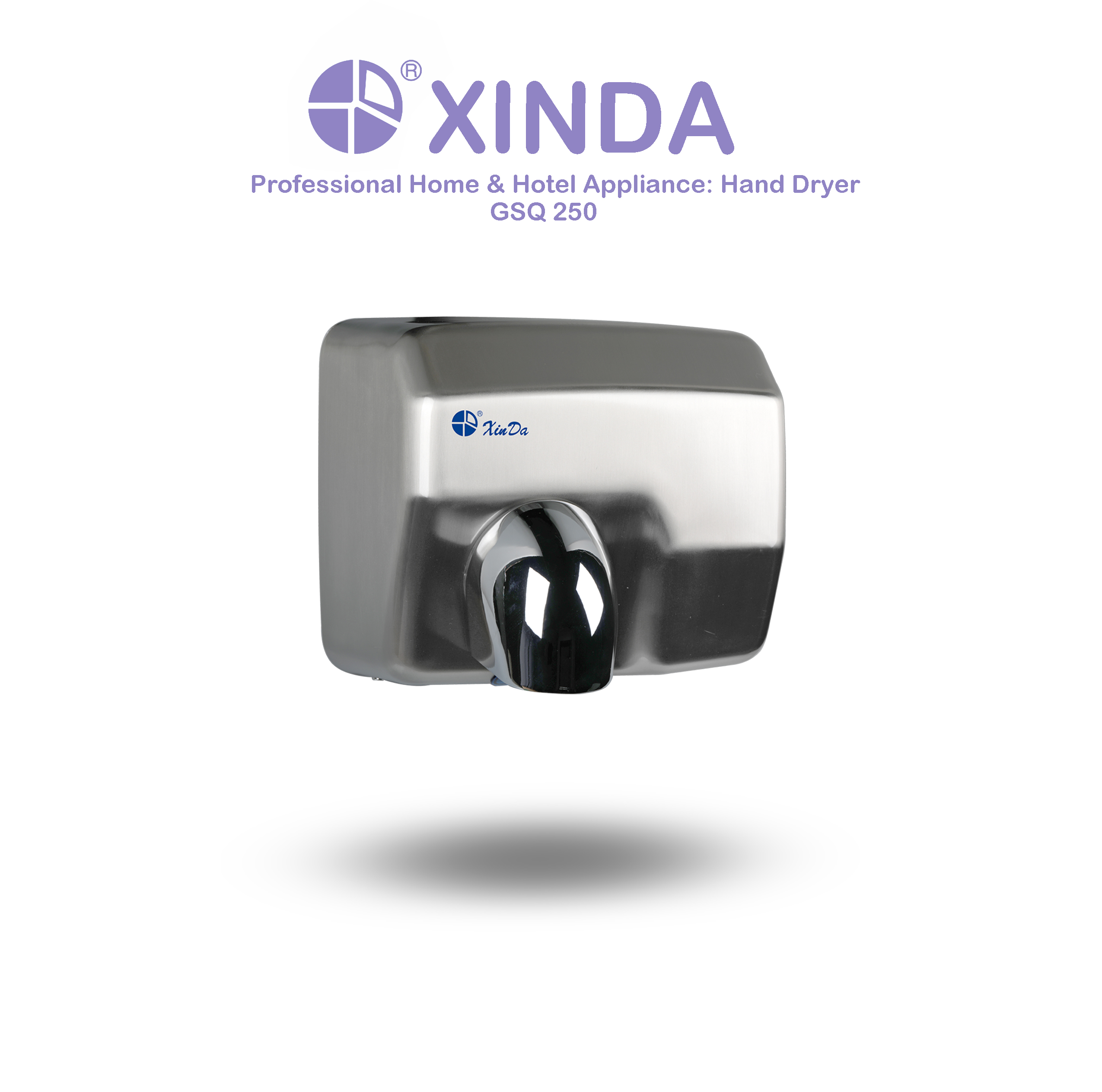 The XinDa GSQ250 Silver Factory direct quality assurance quick drying hand dryer stainless steel electric hand dryer Hand Dryer