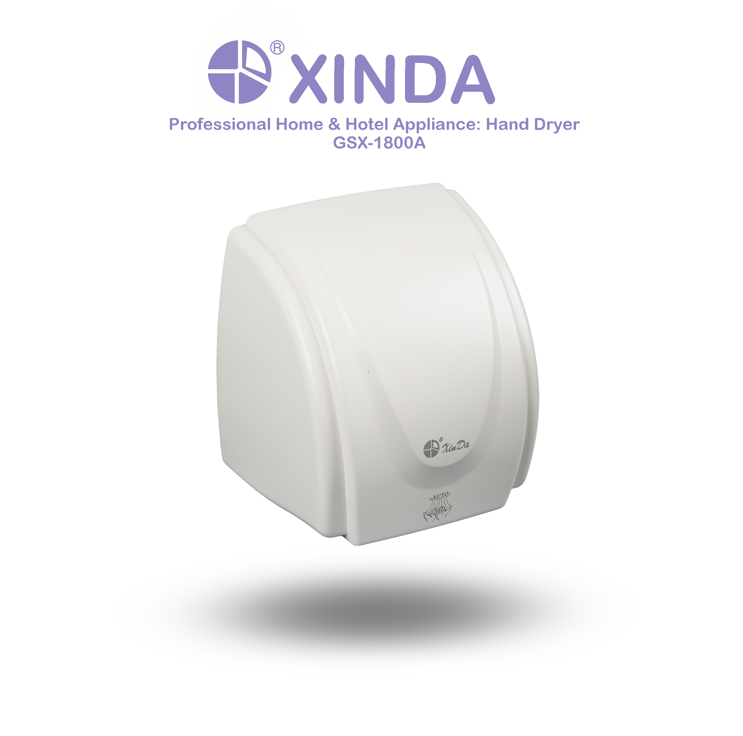 The XinDa GSX1800A Hotel automatic sensor professional hand dryer automatic white plastic body wall mounted Hand Dryer