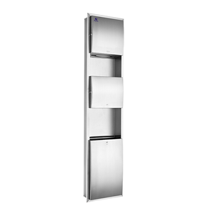 Stainless Steel Multi-fold Paper Towel Dispenser&Hand Dryer&Trash Bin 3 IN 1 Combination